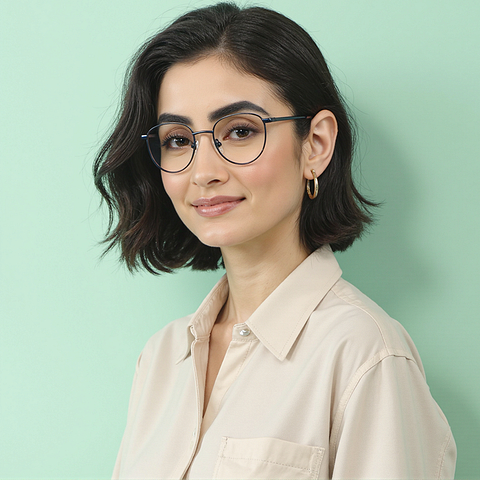 Vincent Chase Sky Blue Full Rim Round right side