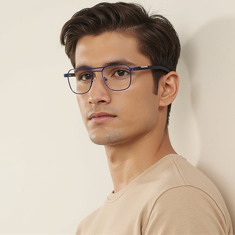 Vincent Chase Online Sky Blue Full Rim Geometric right side Vincent Chase Online Sky Blue Full Rim Geometric right side