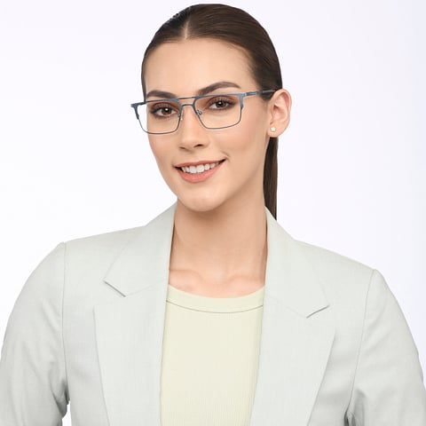 Vincent Chase Online Sky Blue Full Rim Rectangle left side
