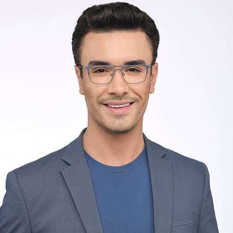 Vincent Chase Online Sky Blue Full Rim Rectangle left side