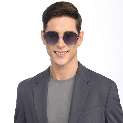 Vincent Chase Online Silver Half Rim Round left side