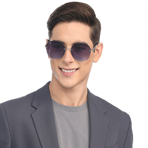 Vincent Chase Online Silver Half Rim Round right side