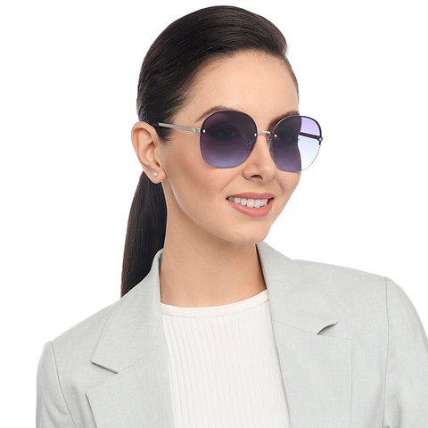 Vincent Chase Online Silver Half Rim Round left side