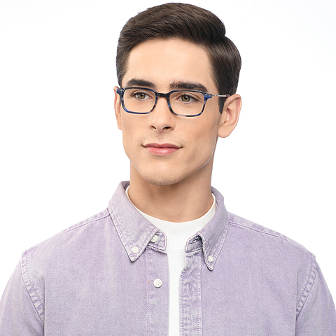 Vincent Chase Online Grey Blue Tortoise Full Rim Rectangle left side