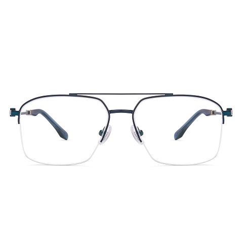 Buy Blue Half Rim Geometric Vincent Chase SLEEK STEEL VC