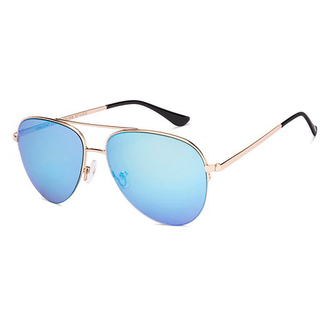 Buy Blue Mirror Gold Half Rim Aviator Vincent Chase VC Sun Metal
