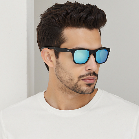 あんちゃー Buy Blue Mirror Matte Black Full Rim Square Vincent Chase