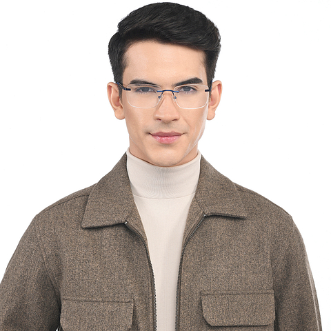 Vincent Chase Online Sky Blue Rimless Square right side