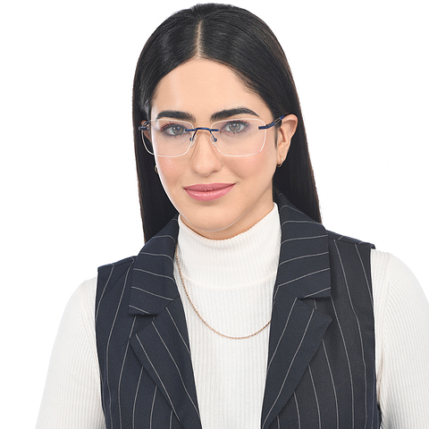 Vincent Chase Online Sky Blue Rimless Square right side