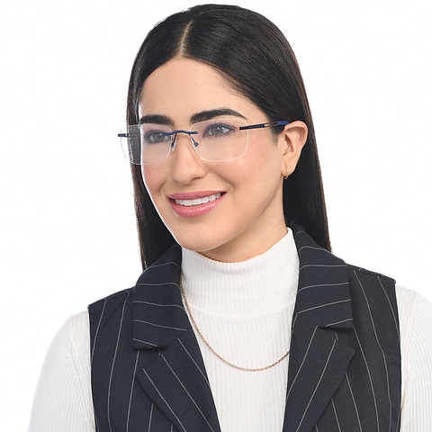 Vincent Chase Online Sky Blue Rimless Square left side