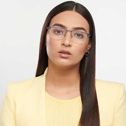 Vincent Chase Online Sky Blue Half Rim Rectangle left side