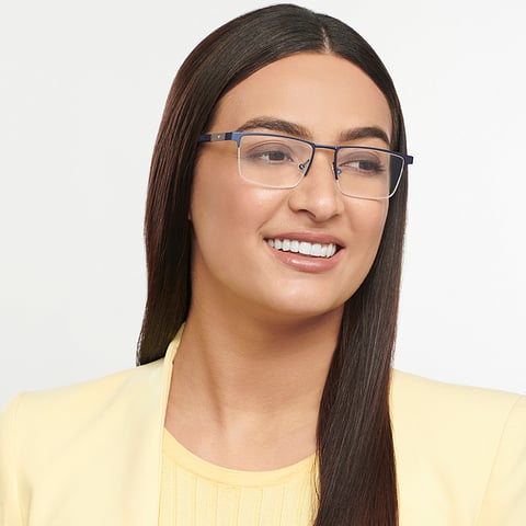 Vincent Chase Online Sky Blue Half Rim Rectangle right side