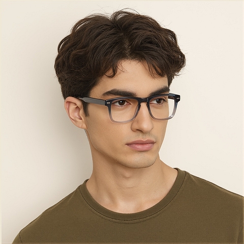 Vincent Chase Blue Transparent Full Rim Square left side