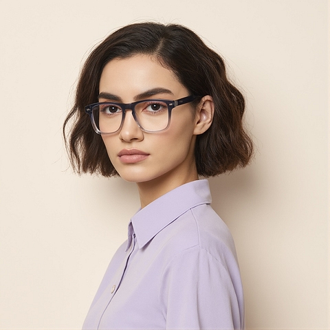 Vincent Chase Blue Transparent Full Rim Square left side