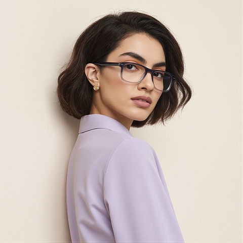 Vincent Chase Blue Transparent Full Rim Square right side