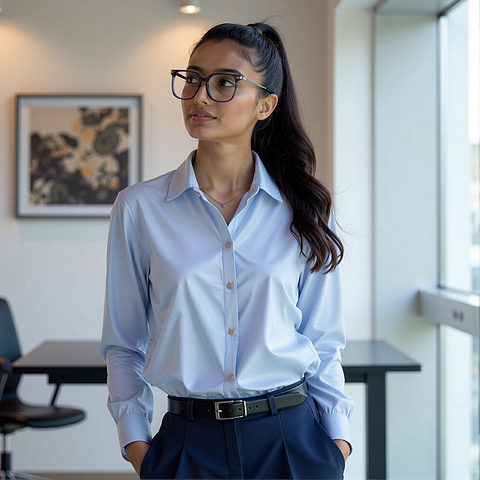 Vincent Chase Blue Transparent Full Rim Square right side