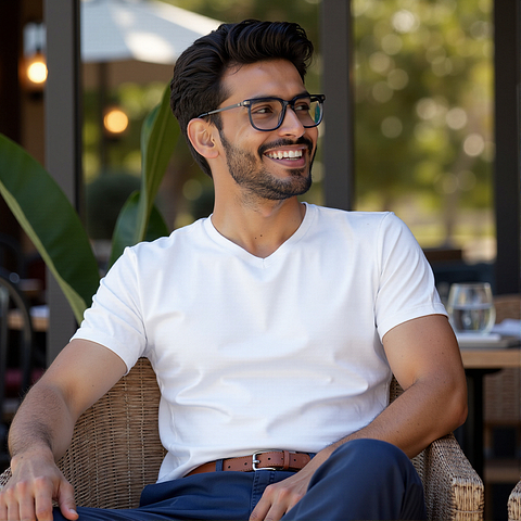 Vincent Chase Blue Transparent Full Rim Square left side