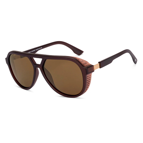 Buy Brown Full Rim Aviator Vincent Chase Polarized VC Sun Non