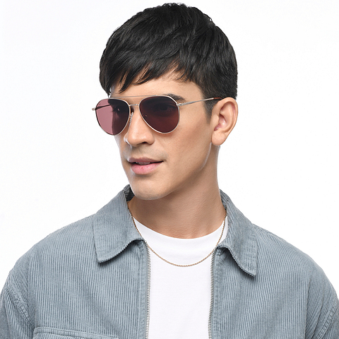 Vincent Chase Online Gold Full Rim Aviator left side