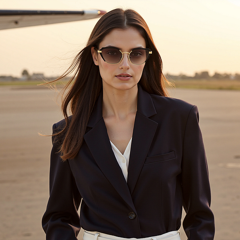 Vincent Chase Gold Full Rim Cat Eye left side