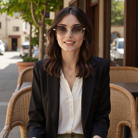 Vincent Chase Gold Full Rim Cat Eye right side