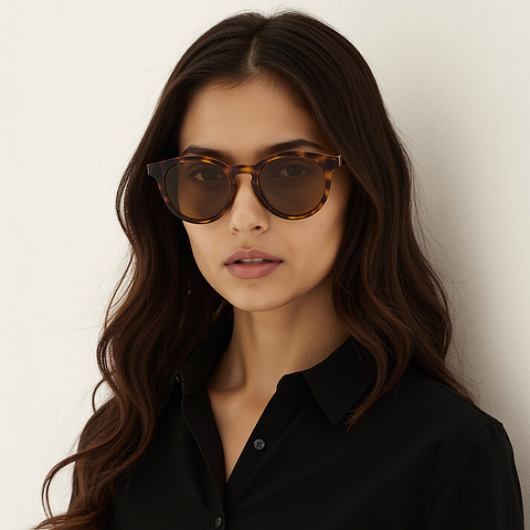 Buy Brown Tortoise Full Rim Round Vincent Chase Style Cast