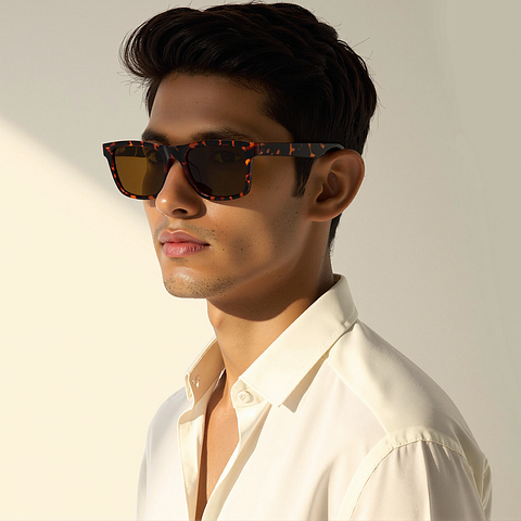 Vincent Chase Polarized Light Brown Full Rim Square left side