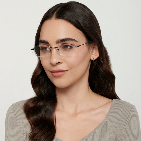 Vincent Chase Online Brown Rimless Rectangle right side