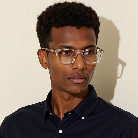 Vincent Chase Crystal Transparent Full Rim Rectangle right side