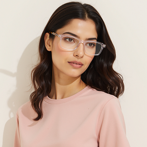 Vincent Chase Crystal Transparent Full Rim Rectangle right side