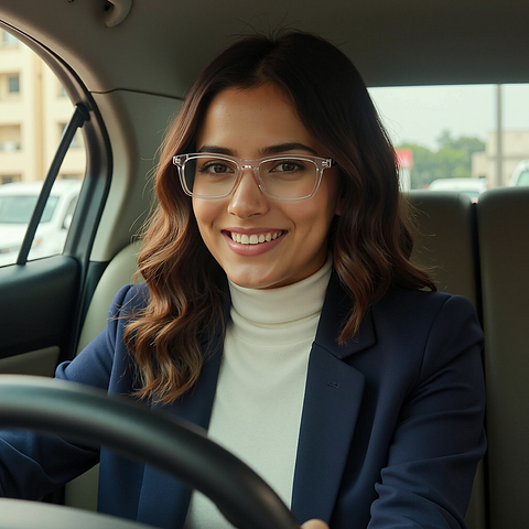 Vincent Chase Crystal Transparent Full Rim Rectangle right side