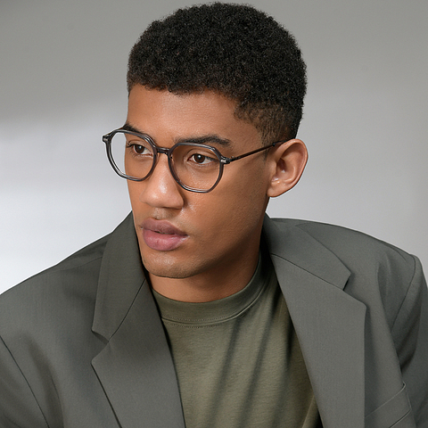 Vincent Chase Online Gray Transparent Full Rim Geometric right side