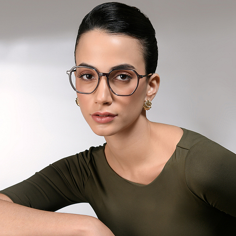 Vincent Chase Online Gray Transparent Full Rim Geometric right side