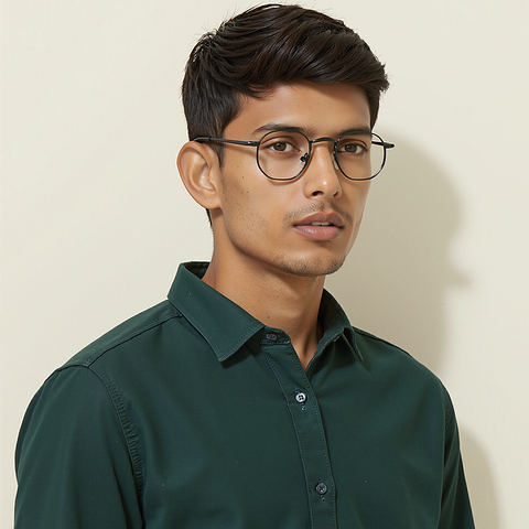 Vincent Chase Online Dark Gunmetal Full Rim Geometric right side