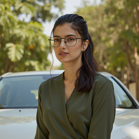 Vincent Chase Online Dark Gunmetal Full Rim Geometric right side