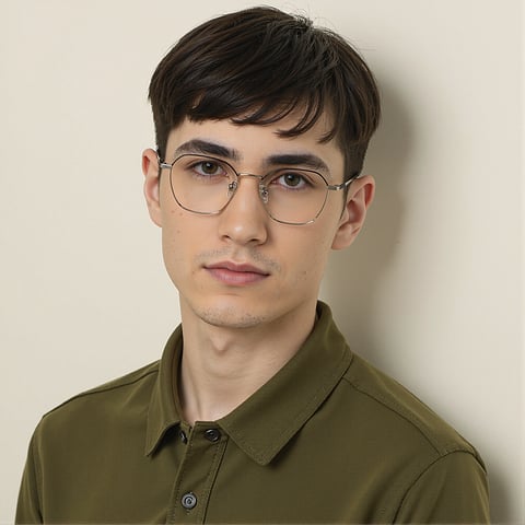 Vincent Chase Dark Gunmetal Full Rim Geometric left side