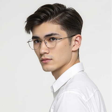 Vincent Chase Dark Gunmetal Full Rim Geometric right side