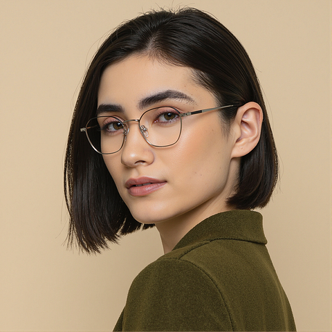 Vincent Chase Dark Gunmetal Full Rim Geometric left side
