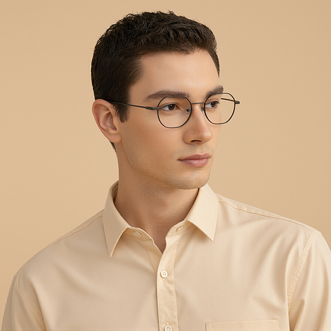 Vincent Chase Dark Gunmetal Full Rim Geometric right side
