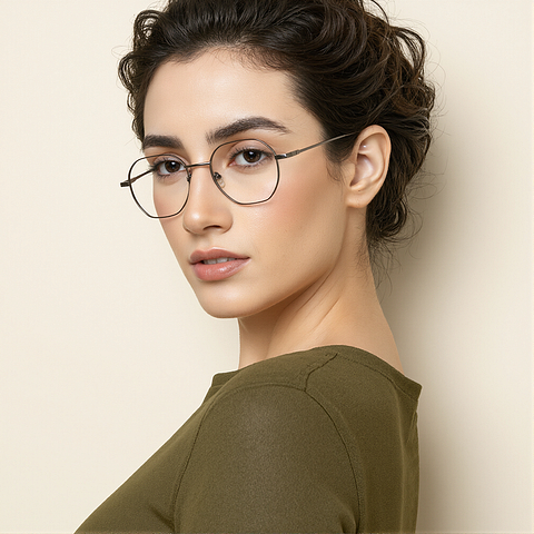 Vincent Chase Dark Gunmetal Full Rim Geometric right side