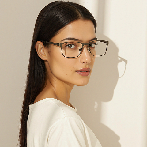 Vincent Chase Online Dark Gunmetal Full Rim Rectangle right side