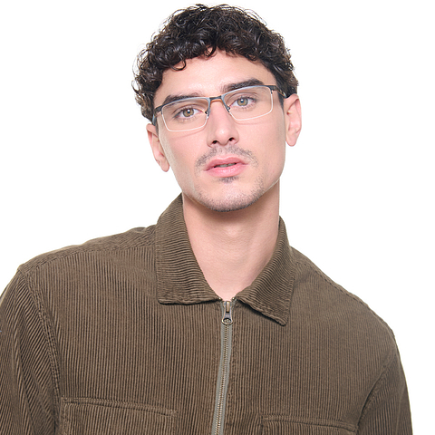 Vincent Chase Dark Gunmetal Half Rim Rectangle right side