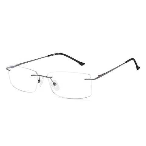 Vincent Chase Dark Gunmetal Rimless Rectangle left side Vincent Chase Dark Gunmetal Rimless Rectangle left side