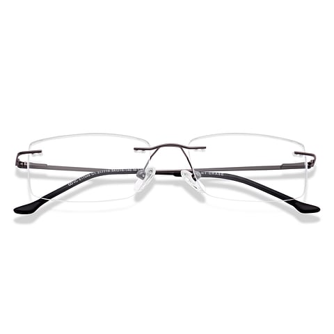 Vincent Chase Dark Gunmetal Rimless Rectangle left side Vincent Chase Dark Gunmetal Rimless Rectangle left side