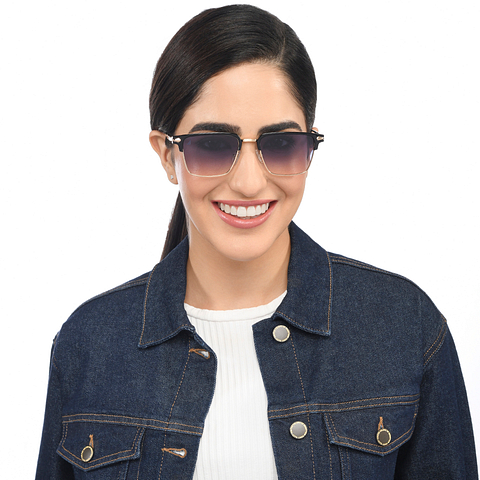 Vincent Chase Polarized Black Full Rim Clubmaster left side
