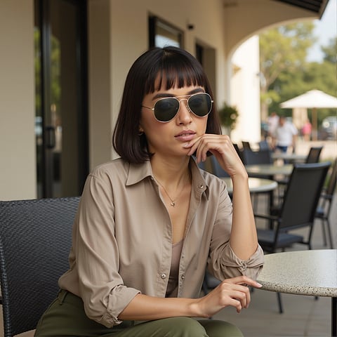 Vincent Chase Polarized Gold Full Rim Aviator right side