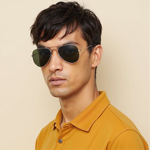 Vincent Chase Polarized Gold Full Rim Aviator left side