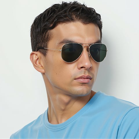 Vincent Chase Polarized Gold Full Rim Aviator right side