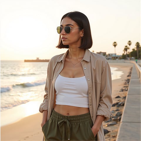 Vincent Chase Polarized Gold Full Rim Aviator right side