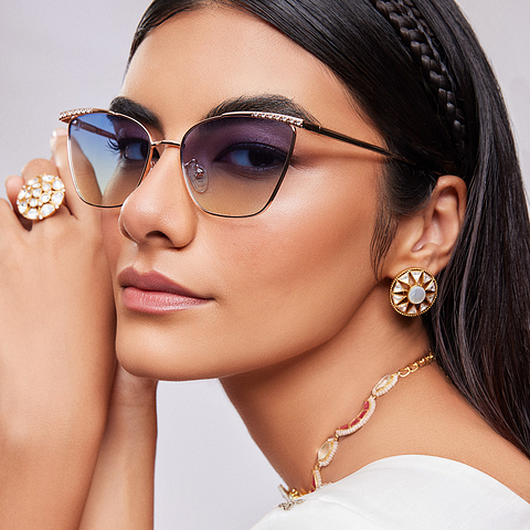 Vincent Chase Online Gold Full Rim Cat Eye left side